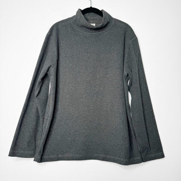 Lady White Co Polar Fleece Mock Neck Sweater Grey Size 40 US Large - Picture 2 of 8